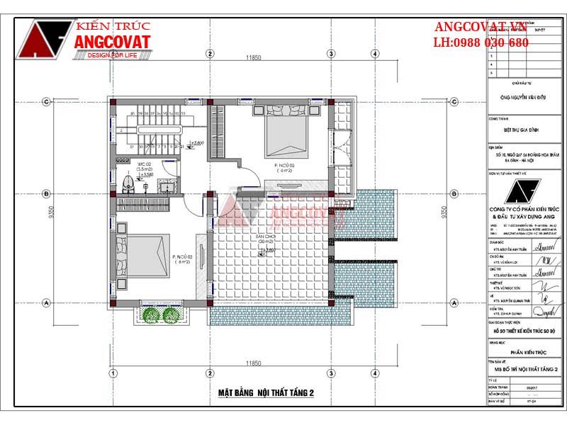 mẫu bản vẽ nhà 1 trệt 2 lầu đẹp