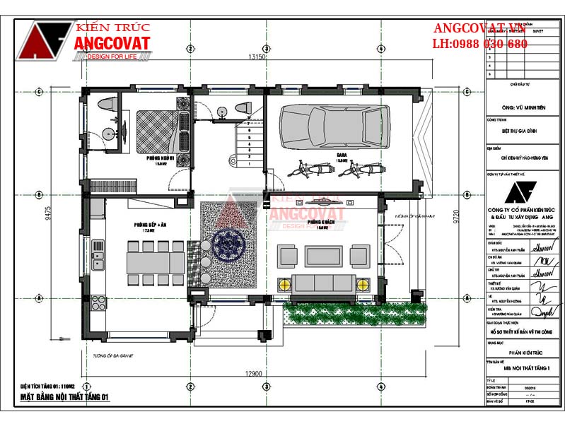 mẫu bản vẽ nhà 1 trệt 2 lầu đẹp