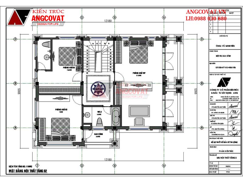 Mẫu thiết kế bản vẽ nhà 1 trệt 2 lầu đẹp
