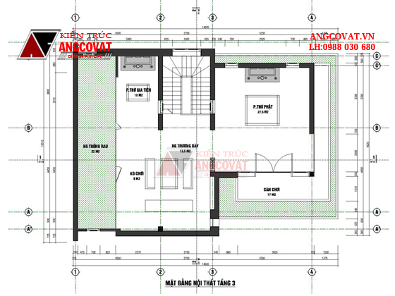 Bản vẽ nhà 1 trệt 2 lầu đẹp