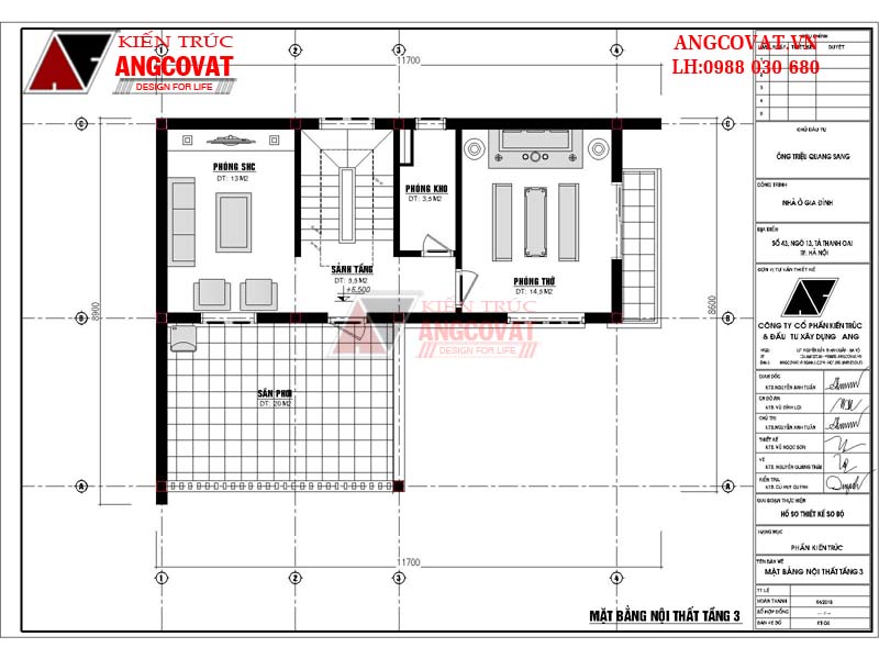 mẫu bản vẽ nhà 1 trệt 2 lầu hiện đại