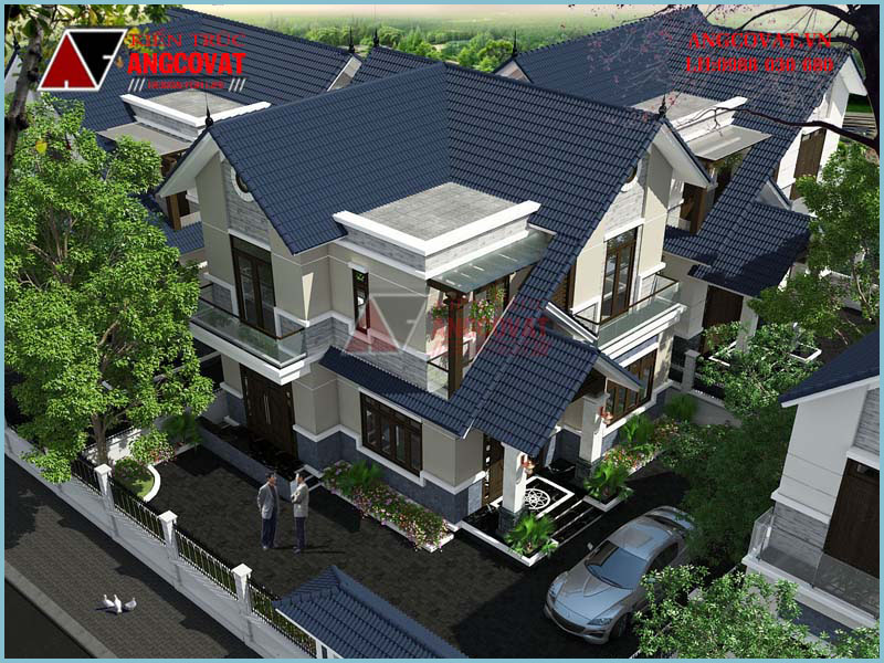 hình ảnh bản vẽ nhà vuông 2 tầng 3 phòng ngủ ở thanh hóa