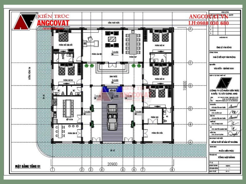 Bản vẽ nội thất mẫu nhà vườn cấp 4 hình chữ u 400m2