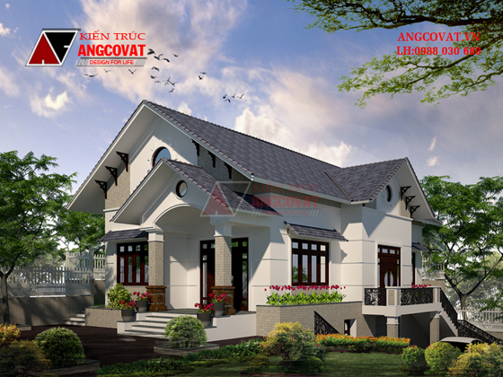 Thiết kế bản vẽ nhà có tầng hầm 1 tầng diện tích 120m2 tại Ninh Bình