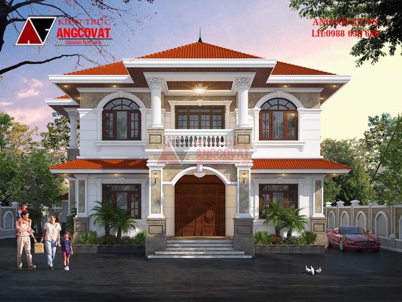 Biệt thự 2 tầng 1 mặt tiền kiến trúc tân cổ diện tích 170m2