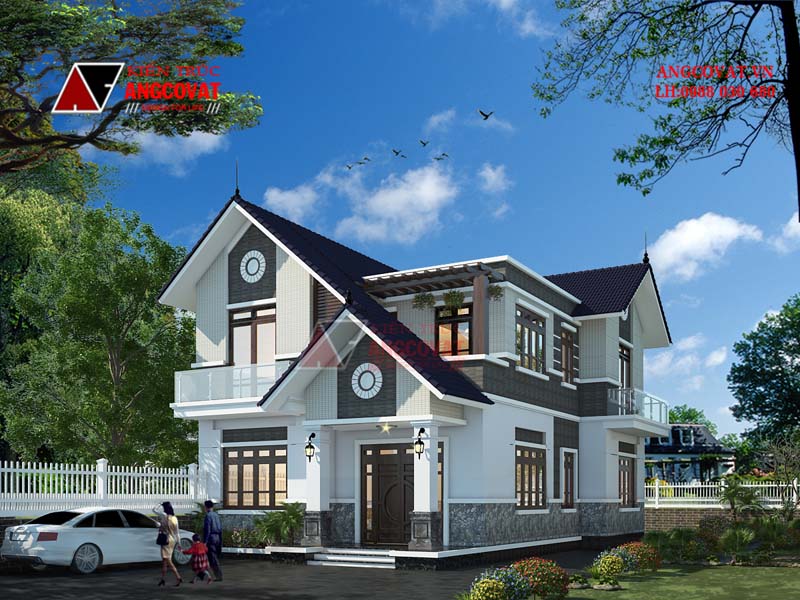 Thiết kế nhà 2 tầng gồm 4 phòng ngủ tại Đông Triều - Quảng Ninh