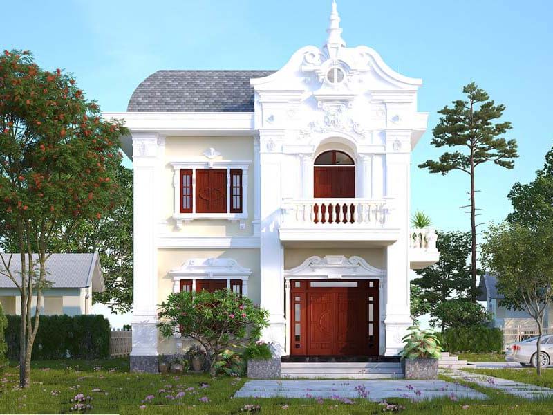 thiết kế biệt thự 2 tầng cổ điên sang trọng