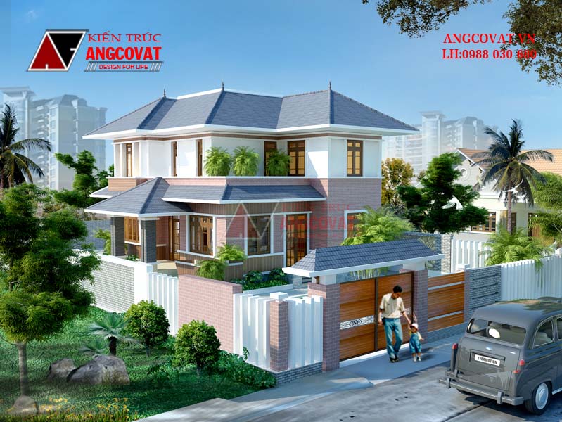 mẫu biệt thự 2 tầng có sân vườn đẹp
