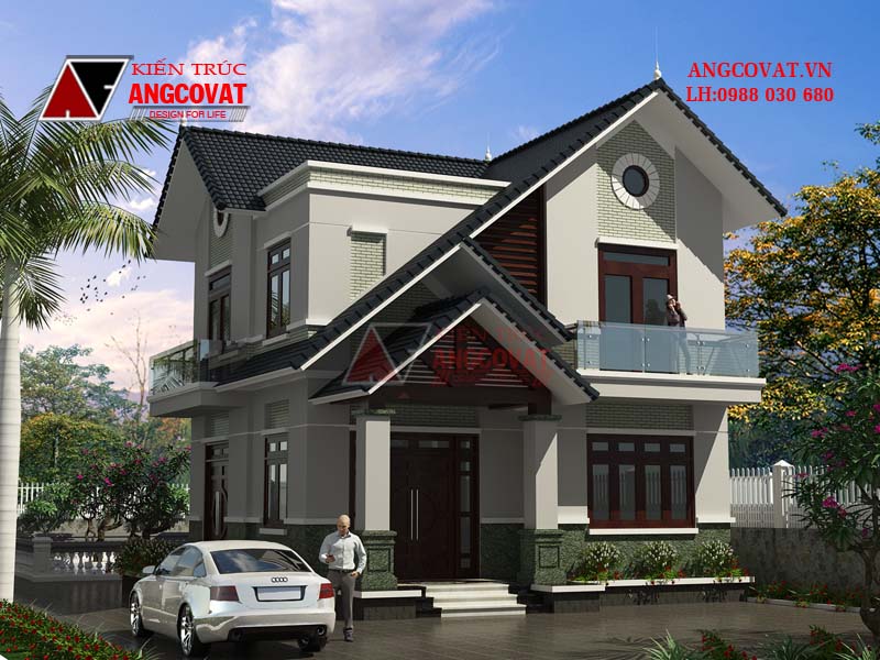 Biệt thự 2 tầng hiện đại diện tích 70m2 mái thái ngày càng được ưa chuộng thiết kế
