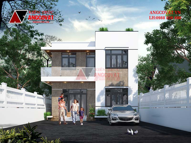 Mẫu 4: Mặt tiền nhà thoáng rộng, phong cách kiến trúc hiện đại thu hút mọi người ngay từ ánh nhìn đầu tiên