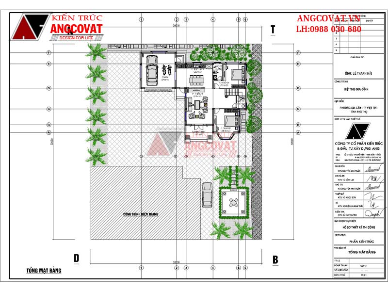 Mặt bằng tổng thể mẫu thiết kế biệt thự 140m2 5 phòng ngủ 