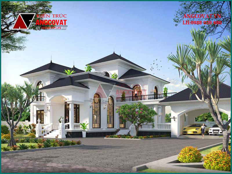 các mẫu kiến trúc nhà 3 tầng đẹp phong cách chau âu 300m2