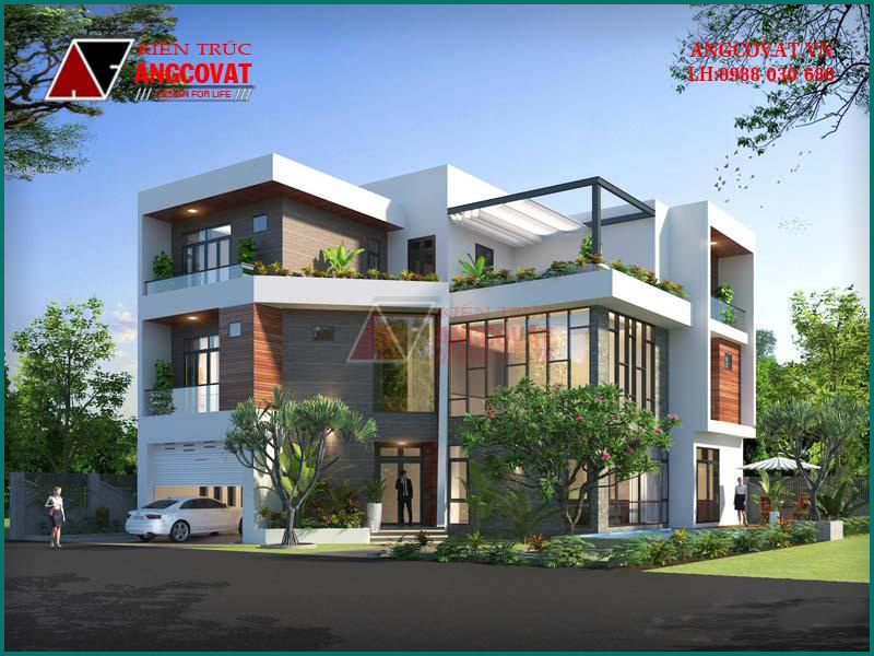 các mẫu kiến trúc nhà 3 tầng đẹp không gian mở hiện đại sang trọng