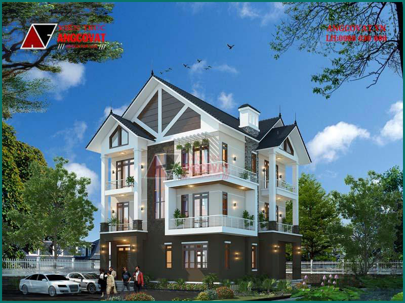 thiết kế mái thái cho các mẫu kiến trúc nhà 3 tầng đẹp