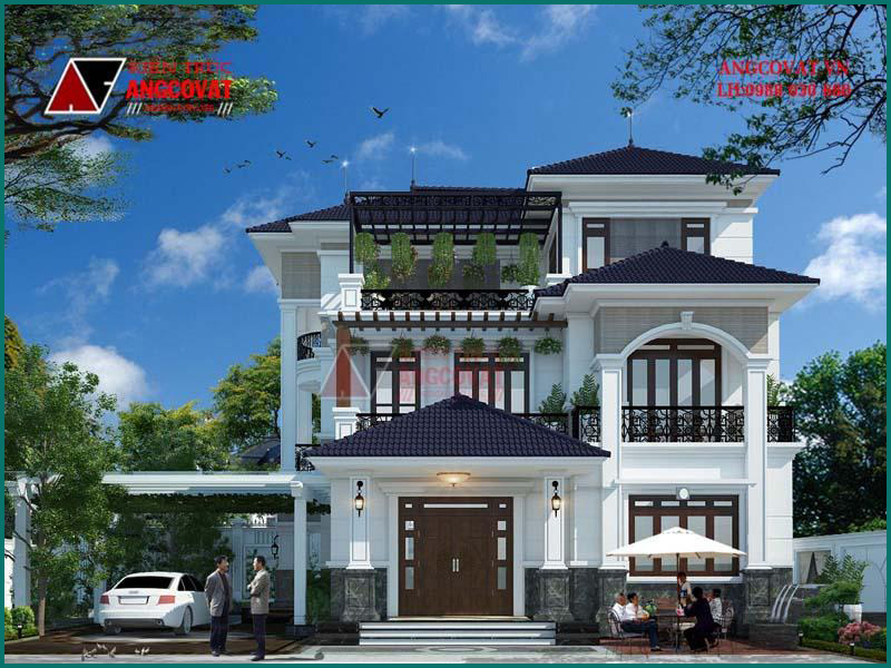 các mẫu kiến trúc nhà 3 tầng đẹp mái thái độc đáo