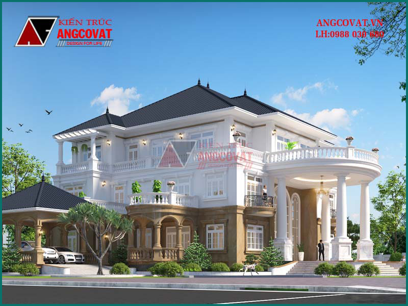 phối cảnh các mẫu kiến trúc nhà 3 tầng đẹp tân cổ điển xa hoa