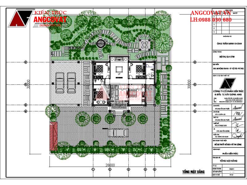 Mẫu nhà 130m2 1 tầng 3 phòng ngủ đẹp kinh phí 900 triệu - Tổng mặt bằng