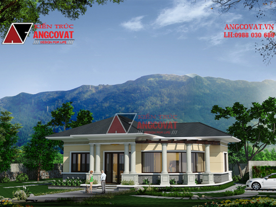 Mẫu nhà 130m2 1 tầng 3 phòng ngủ đẹp mặt tiền 14x10m