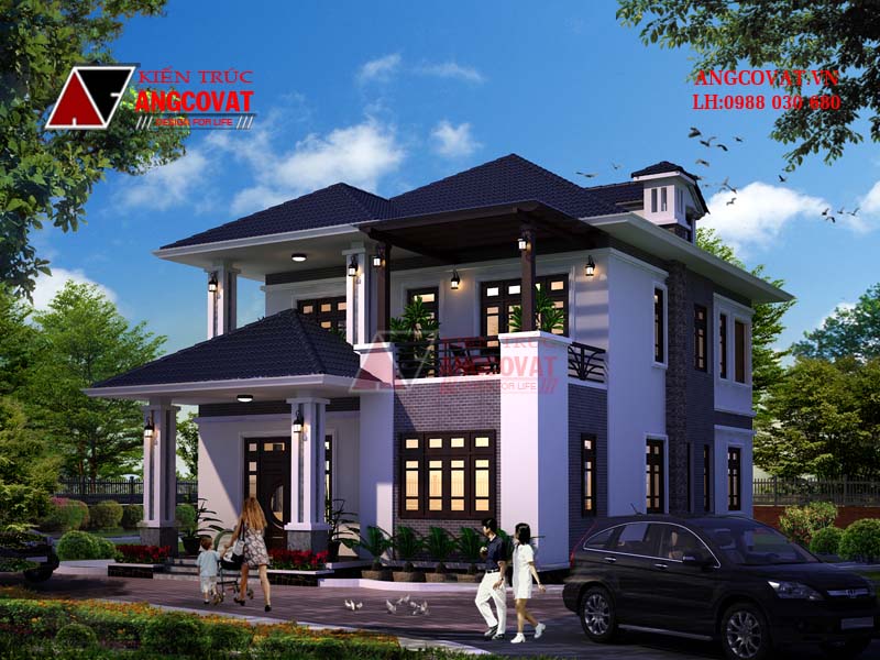 Phối cảnh các mẫu thiết kế 140m2 2 tầng 4 phòng ngủ tại Lạng Sơn