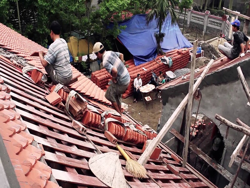 Cách lợp mái ngói mũi hài