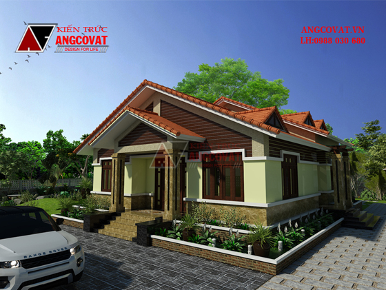 Phối cảnh 2: Chi phí xây nhà cấp 4 diện tích 150m2 3 phòng ngủ mặt tiền 11m