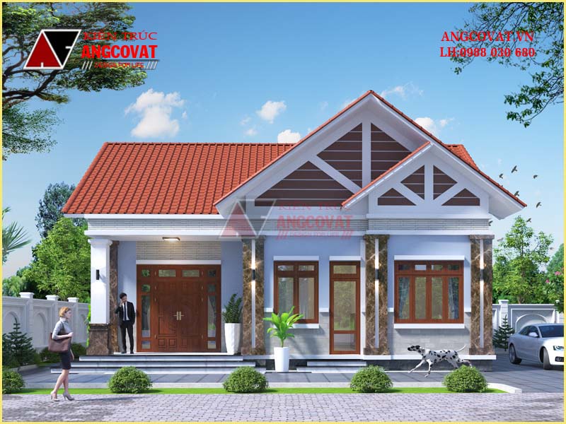 Chi phí xây nhà thô 1 tầng mái ngói hiện đại