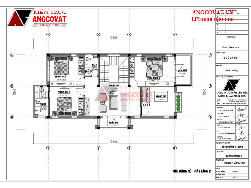 Công năng sử dụng tầng 2 của mẫu thiết kế biệt thự đẹp 8x20m