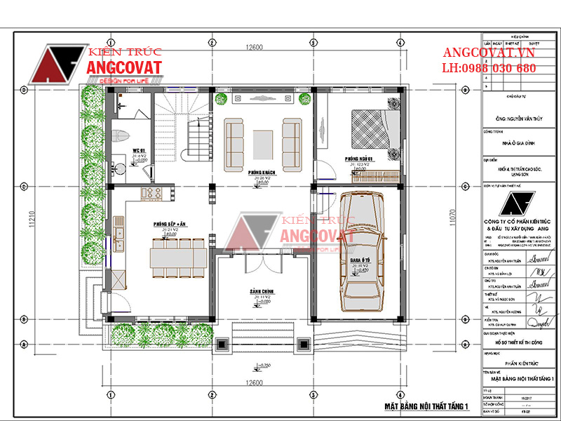Công năng sử dụng tầng 1 của bản vẽ nhà 1 trệt 1 lửng 1 lầu mái thái