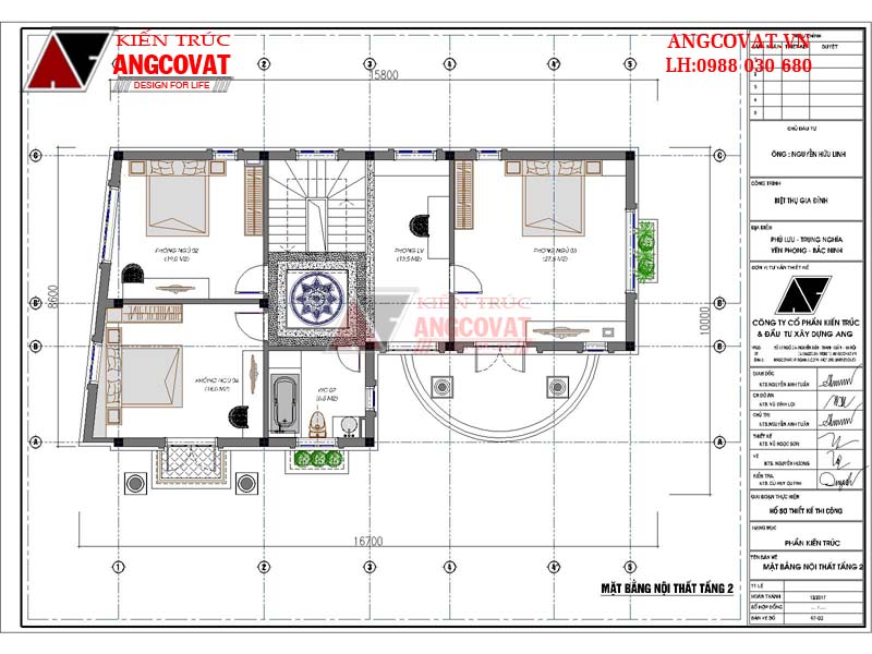 Công năng sử dụng tầng 2 của mẫu nhà kiểu Pháp 2 tầng 1 tum
