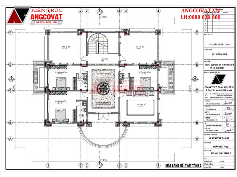 Công năng tầng 3biệt thự 3 tầng tân cổ điển