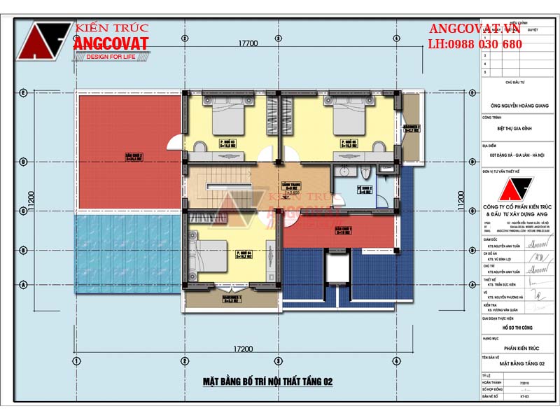 mặt bằng công năng tầng 2 biệt thự mái ngói đẹp