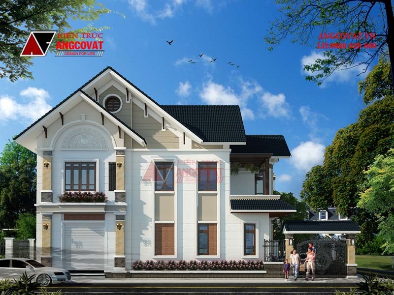 đặc trưng mẫu nhà biệt thự 2 tầng mái dốc