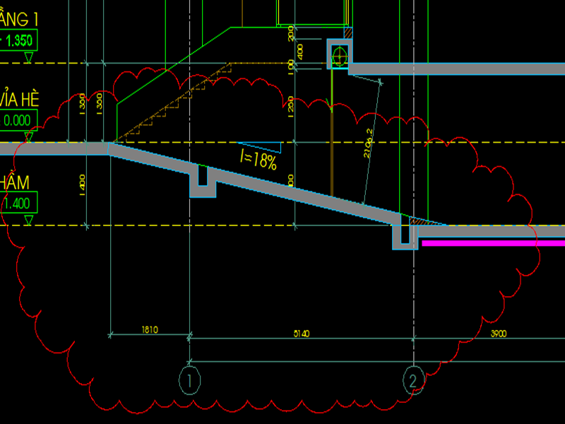Cách tính độ dốc trong thiết kế tầng hầm 