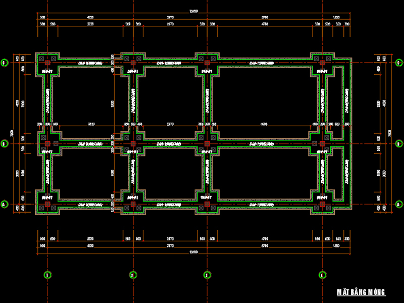 File cad móng nhà dân dụng đẹp dành cho mọi gia đình- Móng cọc