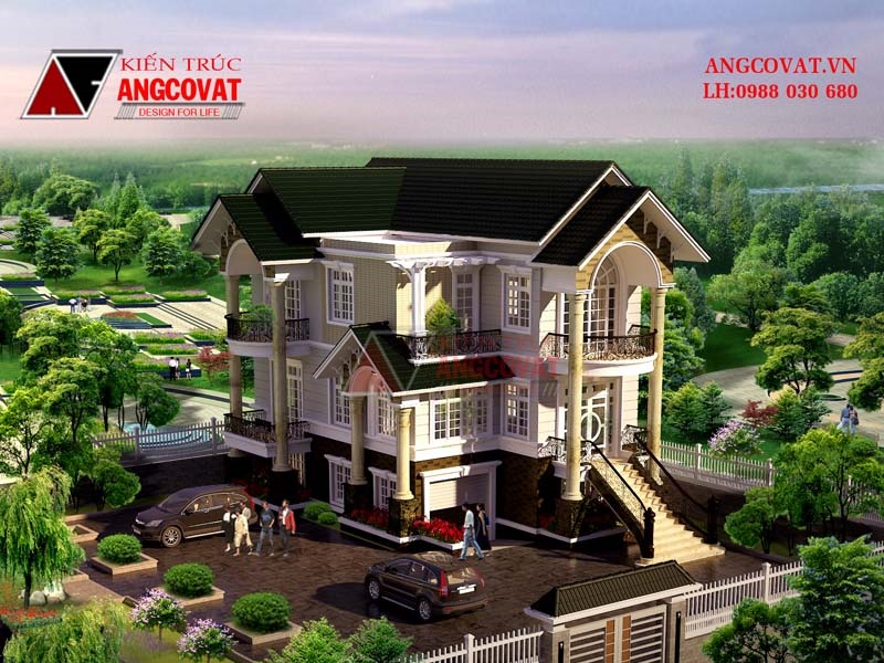Hình ảnh nhà 3 tầng phong cách tân cổ điển ở Hải phòng.