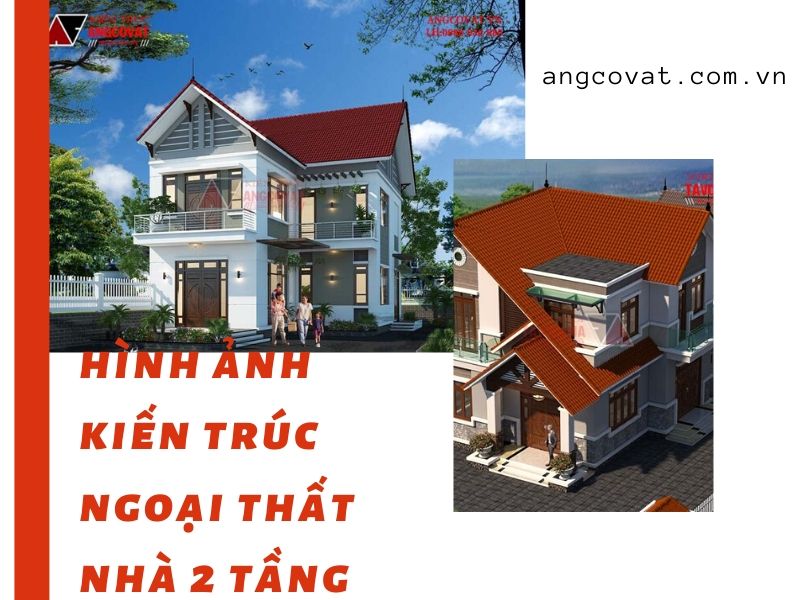 Hình ảnh nhà 2 tầng mái thái đẹp thông qua mặt tiền thiết kế theo phong cách tân cổ điển