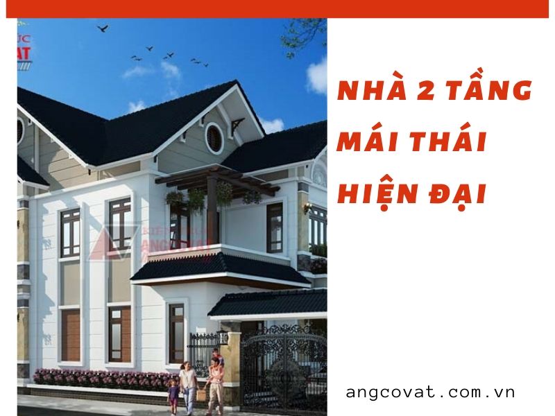 Ngoại thất đơn giản trong hình ảnh nhà 2 tầng mái thái đẹp