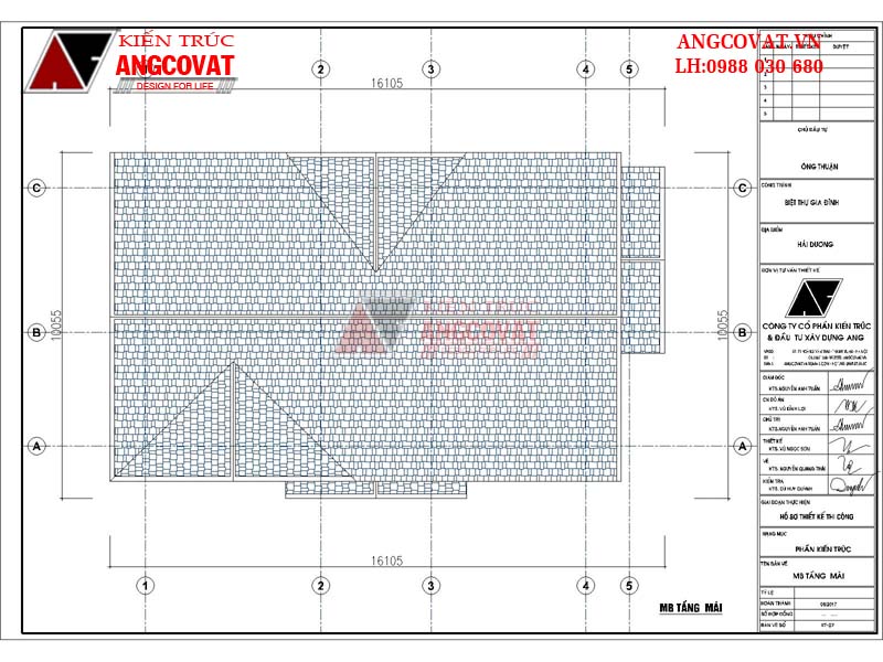 Bản vẽ kết cấu mái thái của mặt bằng nhà 8x15m 2 tầng tân cổ điển