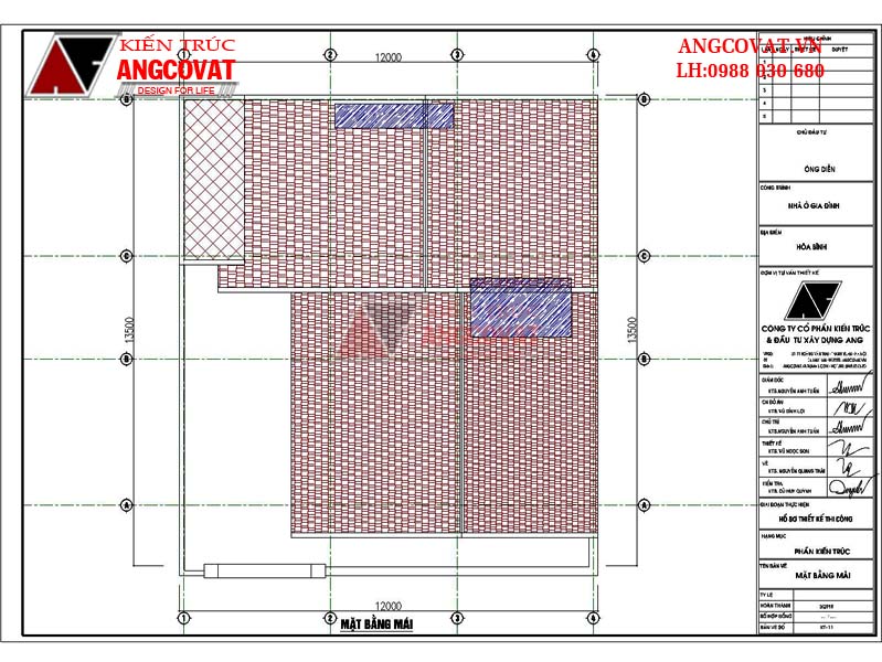 Kết cấu mái cho mẫu hóa giải phong thủy nhà chữ l ở Hòa Bình