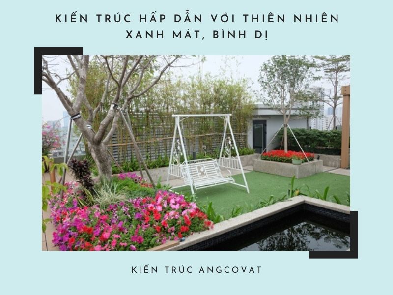 khuôn viên thiết kế nhà xanh hấp dẫn