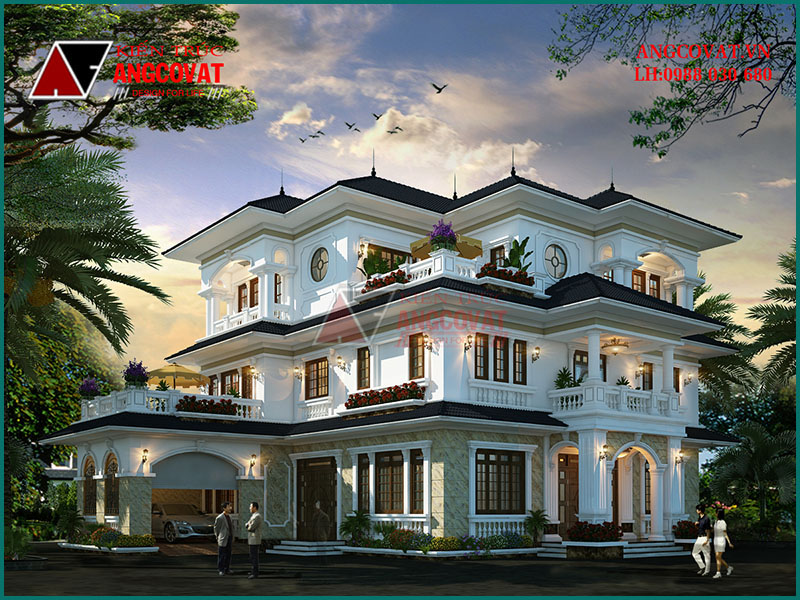 kiến trúc ngoại thiết của các mẫu kiến trúc nhà 3 tầng đẹp mái thái