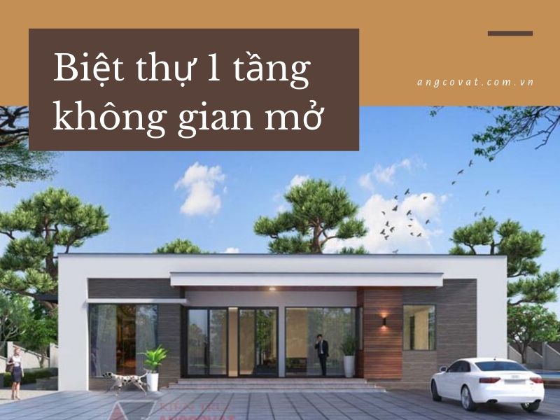 Sự vuông vắn và thoáng đãng trong mặt tiền kiến trúc nhà không gian mở