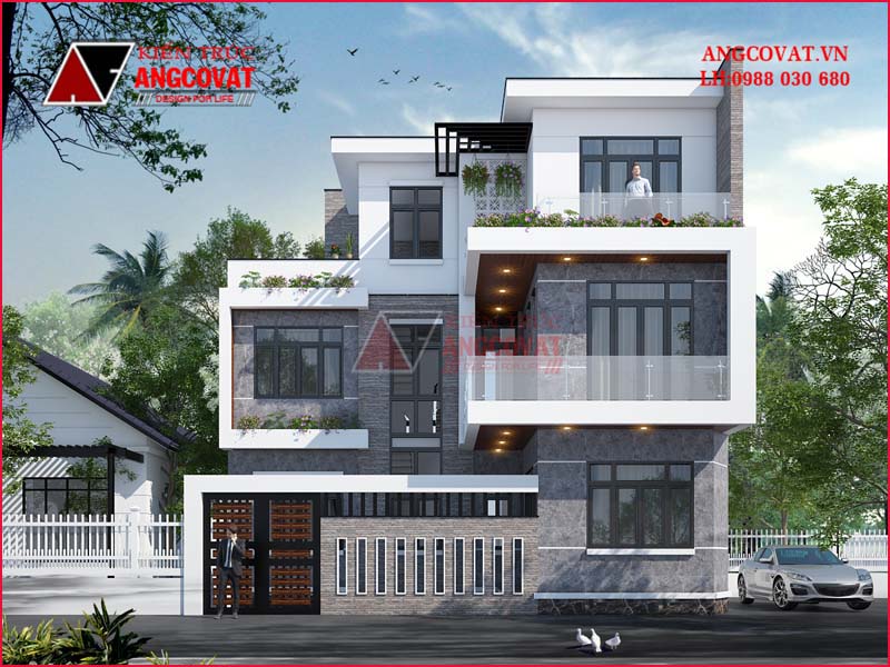 kiến trúc nhà lầu đơn giản đẹp, tiện nghi