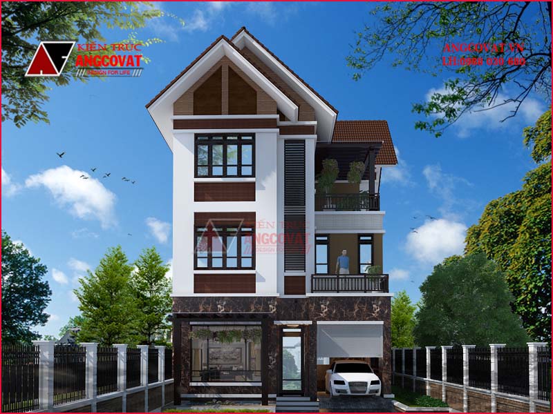 kiến trúc nhà lầu đẹp 2 tầng