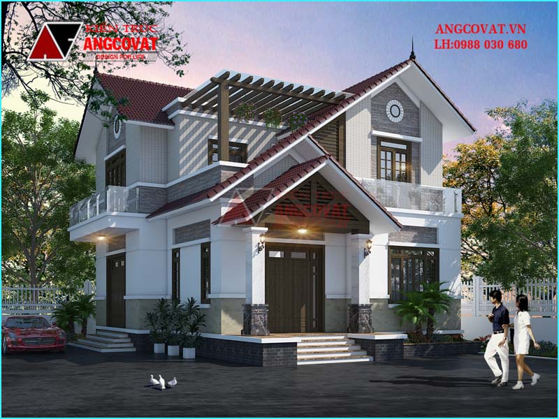 Kiến trúc nhà lầu đơn giản 2 tầng