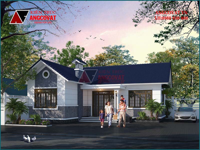 mẫu nhà ở nông thôn hiện đại 90m2