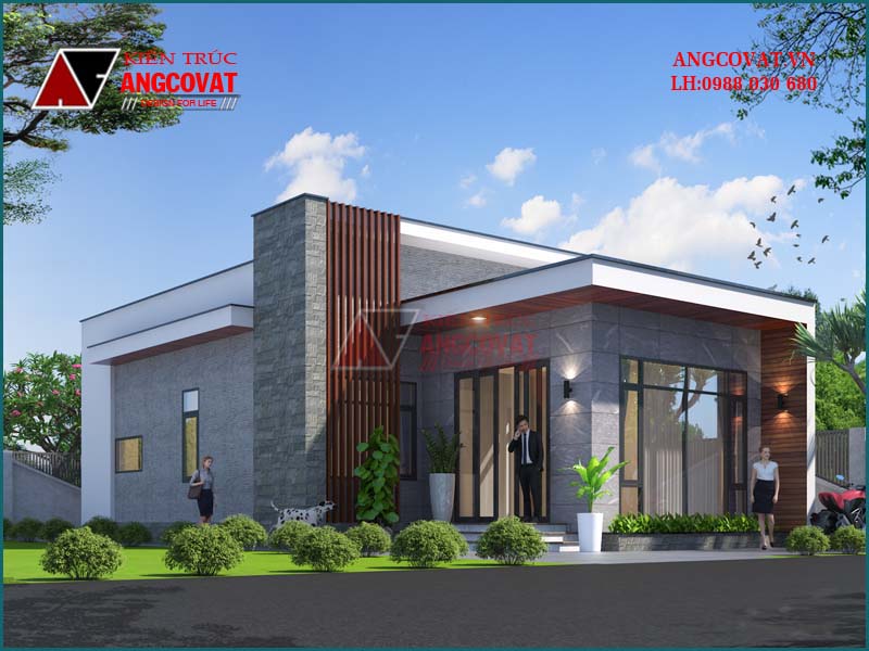 thiết kế nhà nông thôn mái bằng