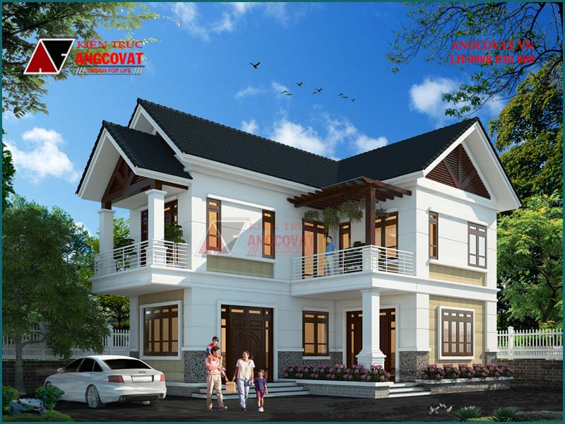 kiến trúc nhà 2 tầng ở nông thôn