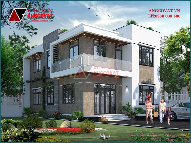 kiến trúc nhà ở nông thôn hiện đại mái bằng