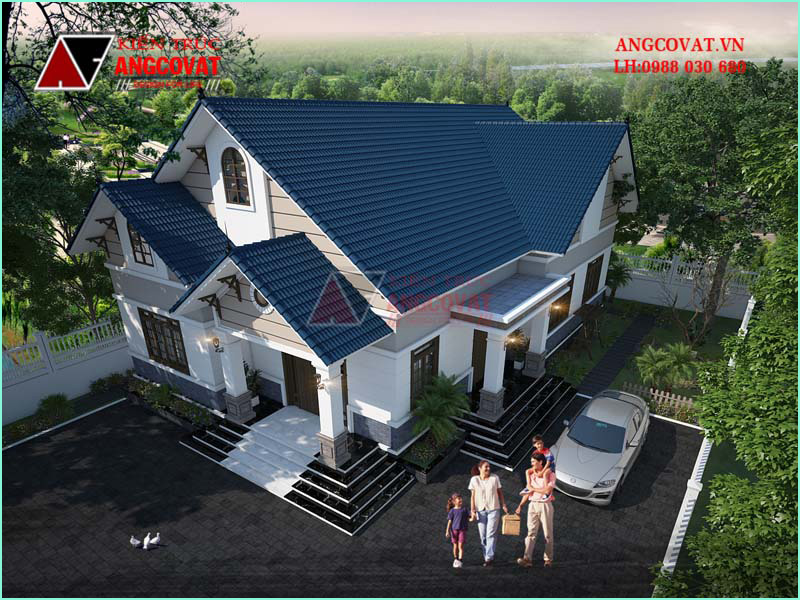 Kiến trúc nhà trệt đẹp mái thái 200m2
